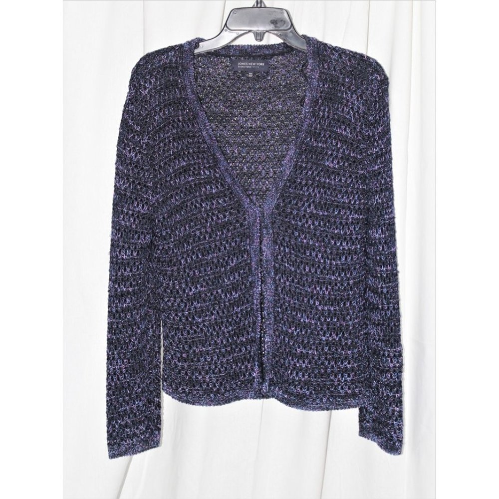 Jones New York Signature Petite Purple Cardigan Size PM